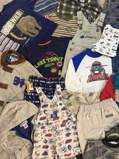 20 Vintage Kid Clothing Lot Khaki Fishing Bugs Wildlife Jackets Gymboree Oshkosh picture