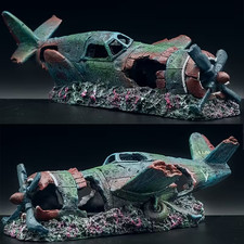 Airplane Wreck Aquarium Decoration Resin Fish Tank Cave Hideout Ornament picture