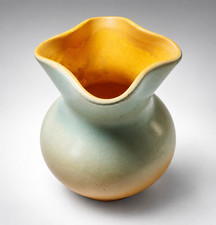 Vintage Red Wing RumRill Pottery Vase #291 Celadon Green Golden Interior picture