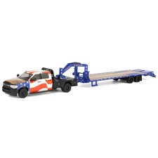 1/64 2023 Ram 3500 Dually Flatbed Pickup Truck and Trailer, USA 250, 51743-A picture