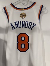 New York Knicks OG Anunoby Authentic NBA Finals Jersey White 48 With All Patches picture