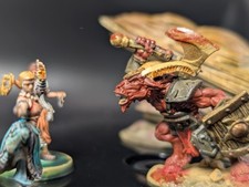 Well painted large charging beastman d&d fantasy miniature picture