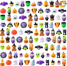 JOYIN 100 Pcs Halloween Mochi Squishy Toys for Kids Gift, Halloween Kawaii Senso picture