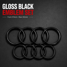 Gloss Black Front & Rear for AudiRing Badge Emblem A3 A4 A5 S3 273mm 192mm picture