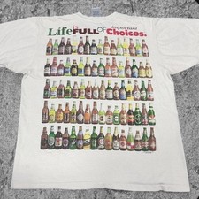 Vintage 1994 Life Is Full Of Important Choices Beer Bottles Single Stitch Tee L picture