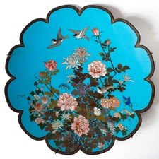 Fine Antique Japanese Meiji Period Cloisonne Enamelled Charger Plate 31cm 12