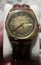 Vintage 1979 Hamilton Automatic Men's Dress Watch Gold Green Dial Good Shape picture