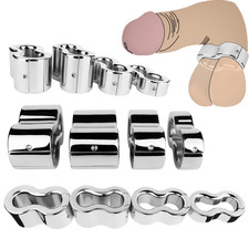 4 Male Stainless Steel-Glans Stretcher-Ring-Penis Enhancer Delay Ejaculation Men picture