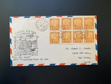 Canada 1934 Steamboat FFC King George VI 1c Orange Stamp Block of 8  9-23 picture
