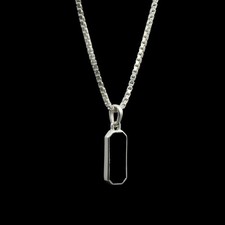 Rectangular Black Onyx Pendant in Polished 925 Sterling Silver Jewelry For Gift picture
