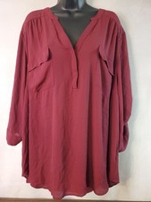 TORRID Harper Women's Size 4 Roll Tab 3/4 Sleeve Blouse with Pockets  picture