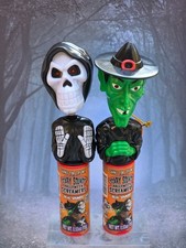 Vintage Halloween SCREAMER Skeleton & Witch  Face Light Up Red Eyes Empty picture