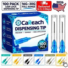 100 Pack Needle With Caps Luer Lock Sterile 23 Gauge 16 18G 20 21G 22 25G 27G 30 picture