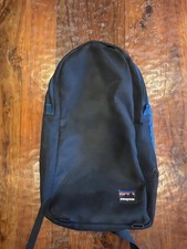 RARE early 90s Patagonia Wet & Dry Backpack Mesh Pocket Black/Blue.  Rubber Logo picture