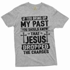 Men's Jesus dropped my charges Christian tee shirt Birthday gift for Him Grandpa picture