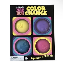 Schylling Teenie Nee Doh Color Change Squeeze Toy 4-Pack Sensory Fidget Needoh picture