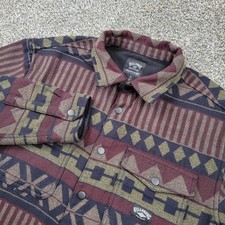 Billabong Lodge Flannel Shirt Mens Medium Aztec Adventure Division Snap Shacket picture