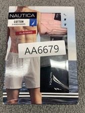Nautica Men's Woven Boxers 3 Pack Size Small 28-30 Pink Gray Navy Cotton NIB picture
