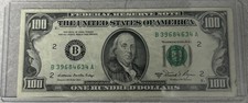 1981A $100 One Hundred Dollar Bill, Federal Reserve Note Serial # B39684634A picture