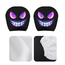 1 Pair Funny Car Seat Headrest Covers – Halloween Scary Face Car Seat Protector picture