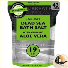 Aromasong Dead Sea Salt with Organic Aloe Vera, 19 Lbs Fine Bulk Resealable Pack picture