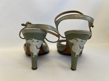 Pair Vintage Rayne Wedgwood Jasperware Shoe Heels English Porcelain Sage Handbag picture