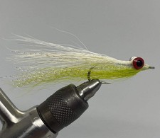 Six (6) Clouser Minnow Chartreuse/White Streamer- Strike Fly Company picture