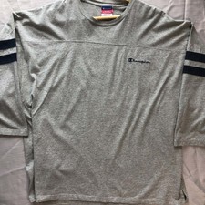 Vintage 90s Y2K Champion Heavyweight 3/4 Sleeve Jersey Ringer Heather Gray XXL picture