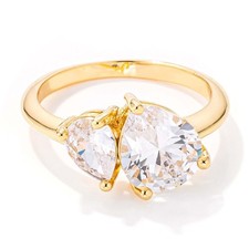 2.75ct Gold Plated Toi et Moi CZ Ring picture