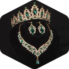 FIRCRE Crystal Bridal Jewelry Set Crowns and tiaras for women, crown and jewelry picture