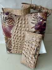 Brahmin Celina & Ady Wallet Set ~ Chrysanthemum Ombré NWT ~ Fall Floral Neutral picture