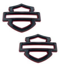 2Pc Custom Tank Emblems Black Red Double Layer 5 or 6 gal tank CVO picture