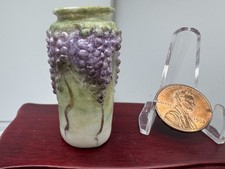 Vintage Artisan Signed Ginger Wyatt IGMA Dollhouse Miniatures Vase 1:12 picture
