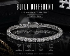 100% GRA Moissanite VVS Bracelet 💎Silver 925 Sterling Unisex 7” 5mm Jewelry picture