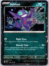 Sableye 136/193 Rare Paldea Evolved Pokemon Holo Near Mint picture