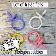 Lot of 4 Best Pacifiers Cabbage Patch Kids Doll PINK PURPLE WHITE YELLOW Paci picture