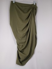 Shein Bae NEW Medium Dress Olive Green Ruched Cinch Side Elegant FAST Shipping picture