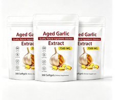 3Pcs Garlic Extract 7500mg Softgels - 300 Count - Odorless Aged Garlic picture