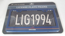 LIFE IS GOOD New Blue Stainless Steel License Plate Frame P/N AA0114-NVA picture