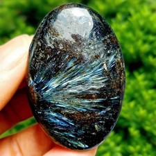 Natural Arfvedsonite Palmstone Worry Stone Healing Crystal Meditation Reiki Gift picture