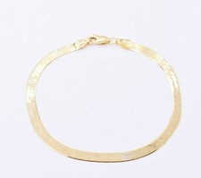 3.7mm High Polish Herringbone Bracelet Solid Real 10K Yellow Gold 7