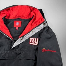 Vintage NY Giants NFL Jacket XL Budweiser Windbreaker Hood Branded picture