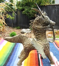 Fine Antique Southeast Asian Burmese Bronze 19th Century Winged Horse Sculpture picture