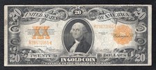 FR. 1187 1922 $20 TWENTY DOLLARS GOLD CERTIFICATE CURRENCY NOTE VERY FINE picture