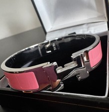 Hermes Clic H bracelet - Pink & Silver NEW picture