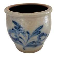 Vintage 1986 Salt-Glaze Stoneware Crock Bowl by Wisconsin Pottery MEL picture