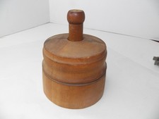 ANTIQUE BUTTER MOLD, WOOD, ROUND SHEATH OF WHEAT PLUS MORE WHEAT picture