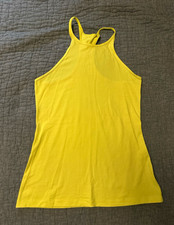 lululemon Women’s Yellow Racerback Tank Scoop Neck Lightweight Athletic Fit picture