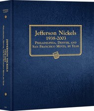 Whitman Blue Classic Album For Jefferson Nickels 1938-2003 Coin Album 9116 New picture