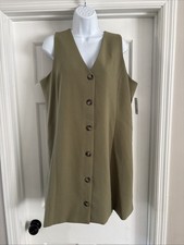 SO BUTTON FRONT DRESS - Sage - Size XL - NWT - picture